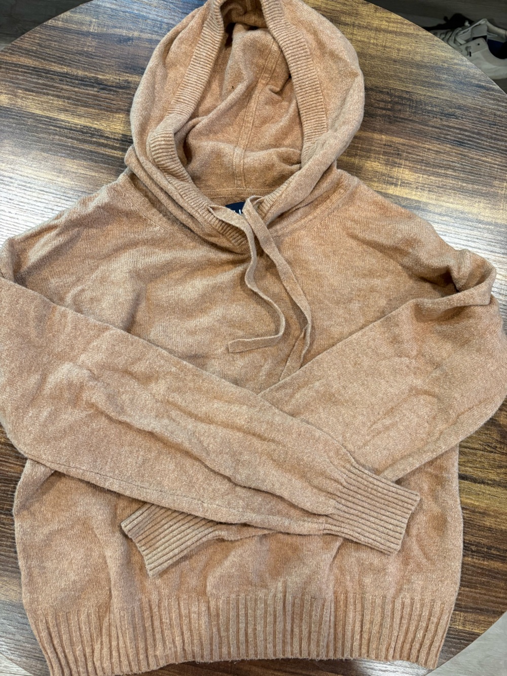 GAP Camel Brown Hooded Knit Sweater